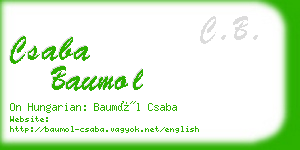 csaba baumol business card